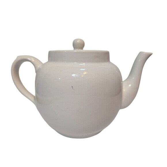 Price Bros Teapot w/ Lid - Vintage White Ceramic - EUC - Made in England - Picture 3 of 9